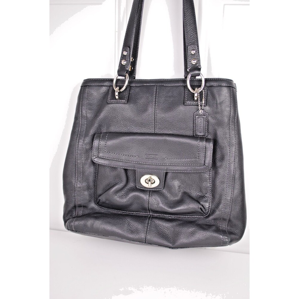 COACH F19264 Tote Large Black Leather Penelope Y2K Shoulder Bag Purse EUC - Picture 10 of 10